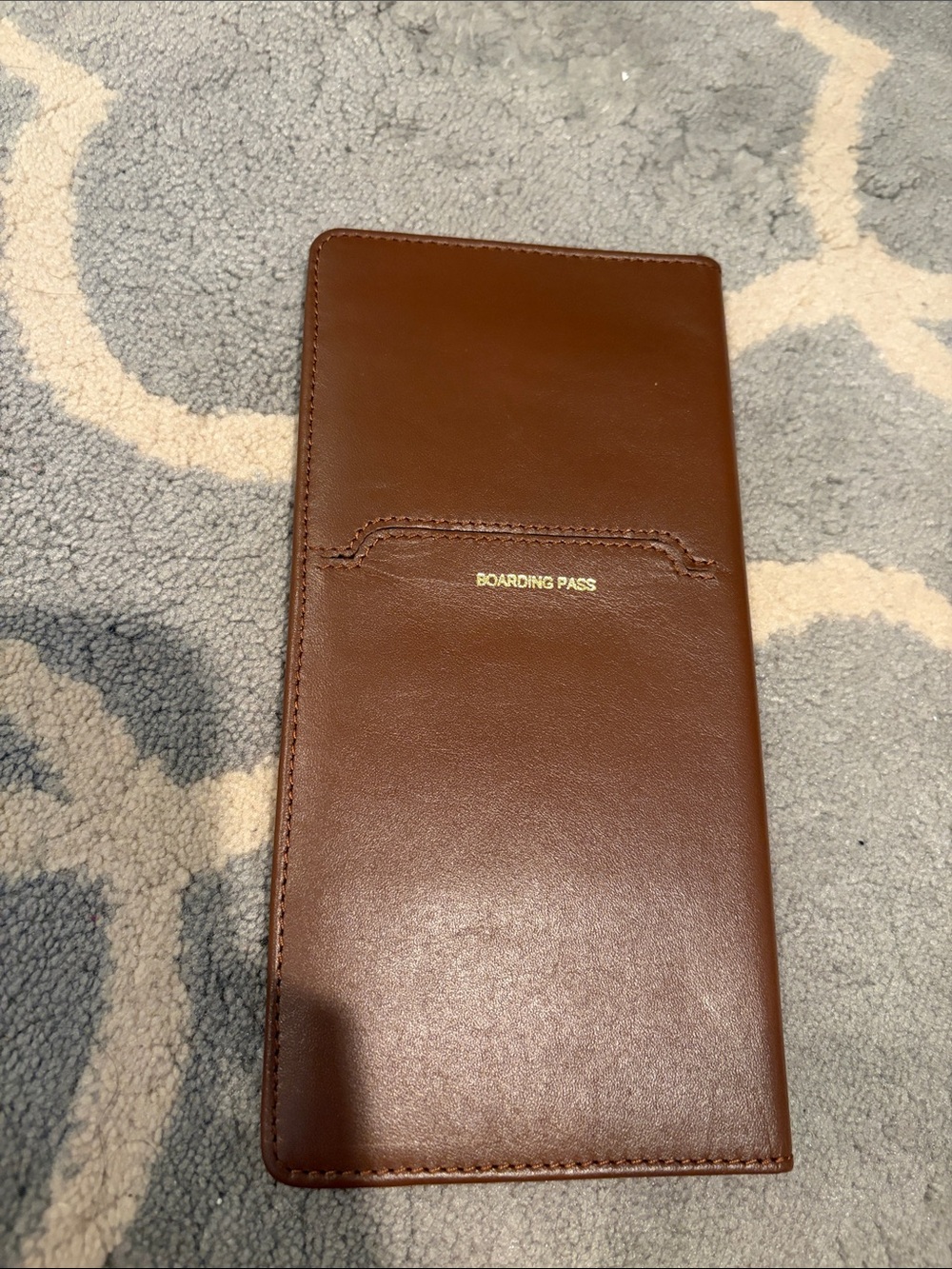 Classic black/Brown Leather Boarding Pass Wallet